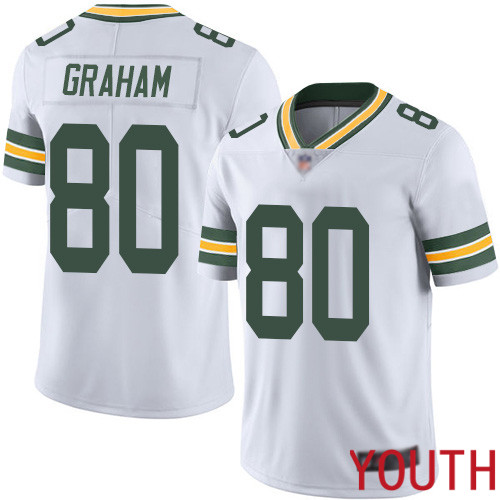 Green Bay Packers Limited White Youth #80 Graham Jimmy Road Jersey Nike NFL Vapor Untouchable->youth nfl jersey->Youth Jersey